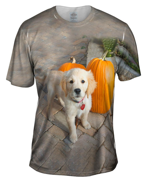 Halloween Pumpkin Puppy Mens T-Shirt