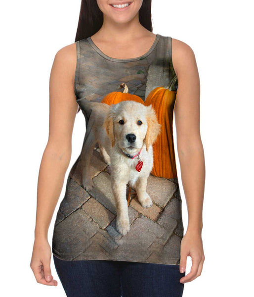 Halloween Pumpkin Puppy&nbsp;Womens Tank Top