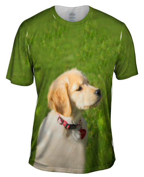 Dreamy Yellow Labrador Puppy Mens T-Shirt
