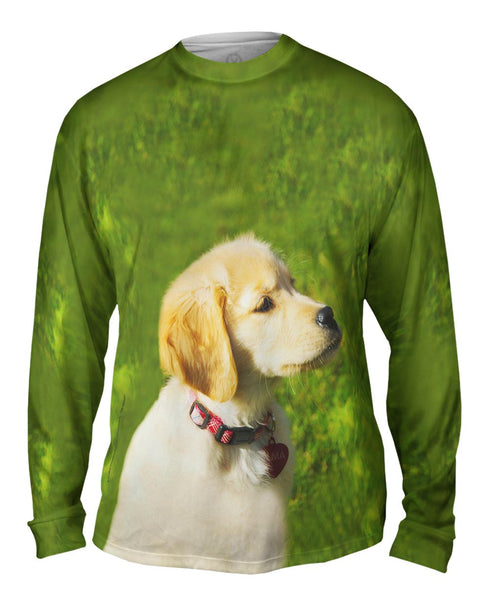 Dreamy Yellow Labrador Puppy Mens Long Sleeve