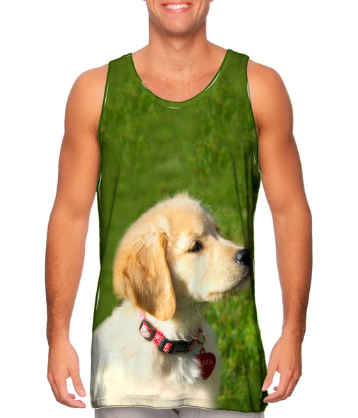 Dreamy Yellow Labrador Puppy Mens Tank Top