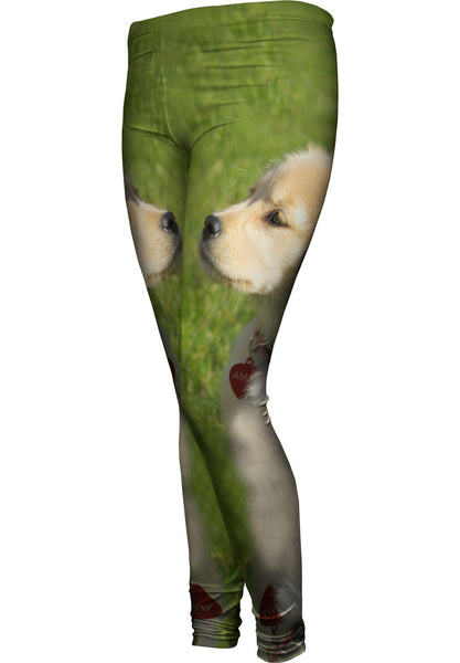 Dreamy Yellow Labrador Puppy Womens Leggings