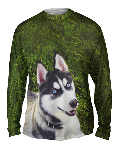 Smiling Husky&nbsp;Mens Long Sleeve