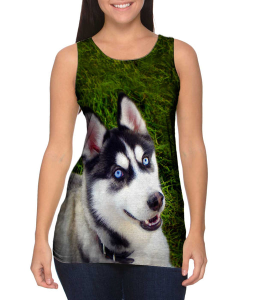 Smiling Husky&nbsp;Womens Tank Top