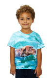 Kids Swimming Chocolate Lab