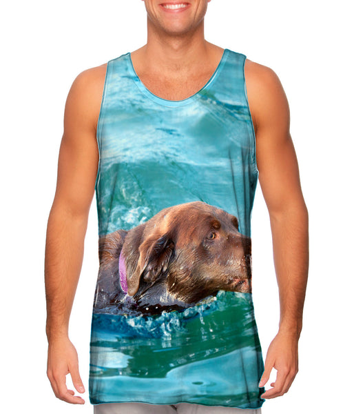 Swimming Chocolate Lab&nbsp;Mens Tank Top