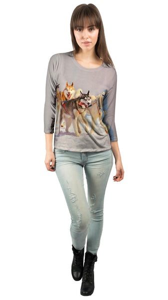 Running Huskies&nbsp;Womens 3/4 Sleeve