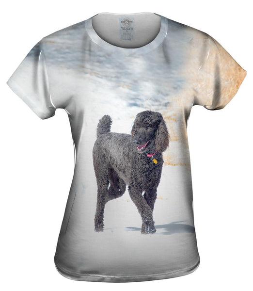 Smokey Poodle In The Snow Womens Top
