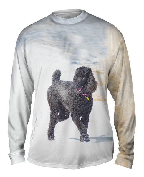 Smokey Poodle In The Snow&nbsp;Mens Long Sleeve