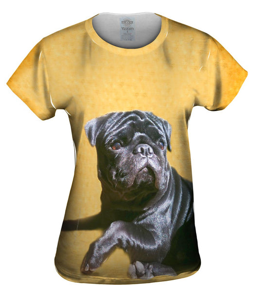 Black Pug Relaxation Womens Top