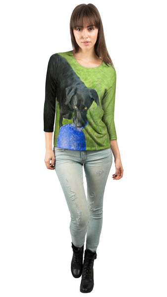 Black Lab And His Ball Womens 3/4 Sleeve