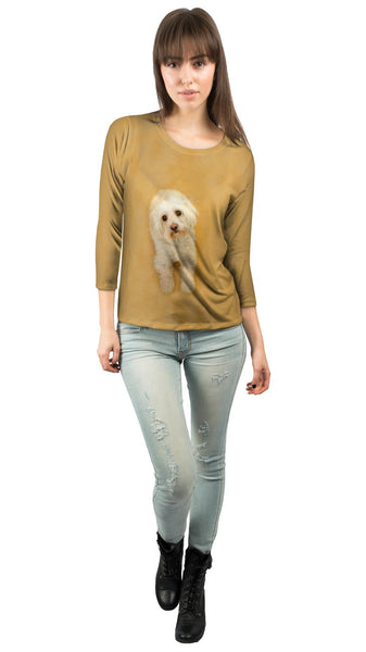 Sad White Puppy&nbsp;Womens 3/4 Sleeve
