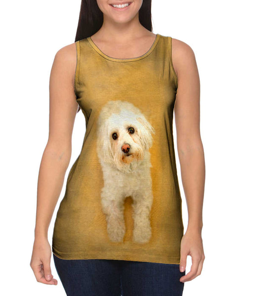 Sad White Puppy&nbsp;Womens Tank Top