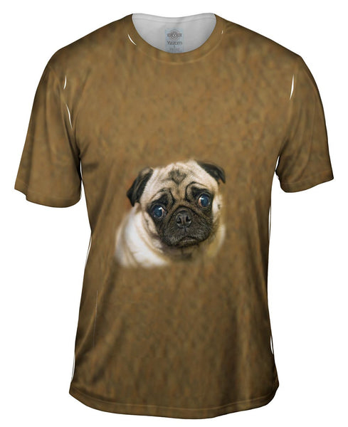 Sad Face Pug Mens T-Shirt