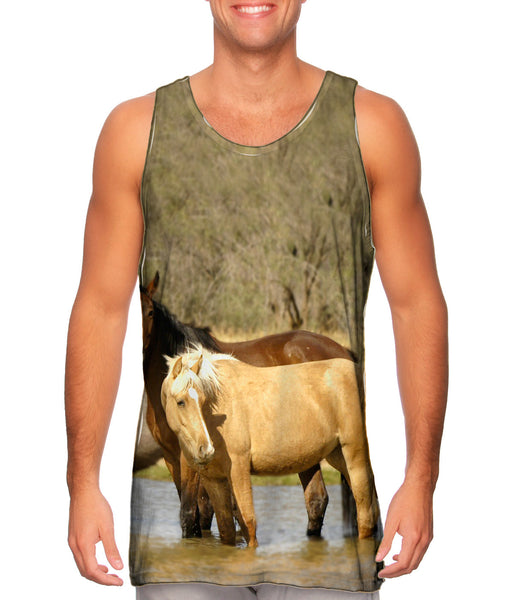 Horses At Stream&nbsp;Mens Tank Top