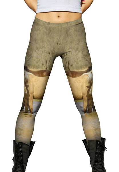 Horses At Stream&nbsp;Womens Leggings