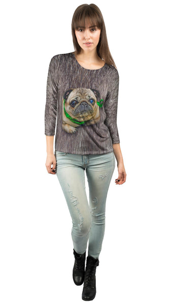 Xmas Pug&nbsp;Womens 3/4 Sleeve