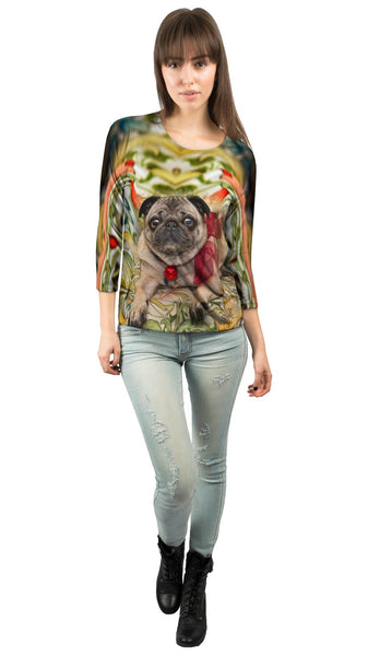 Jingle Bells Christmas Pug&nbsp;Womens 3/4 Sleeve