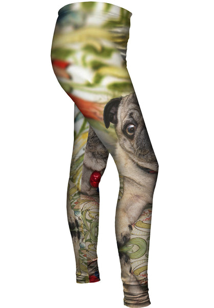Jingle Bells Christmas Pug Womens Leggings