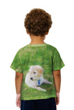 Kids Golden Lab Puppy Relaxing