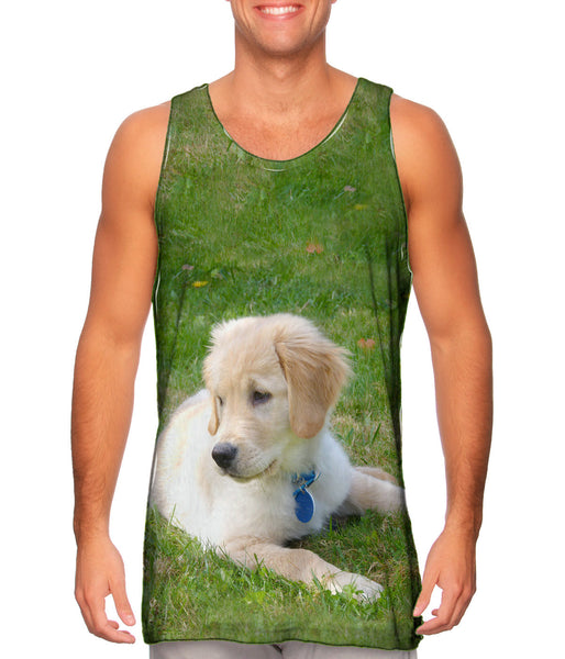 Golden Lab Puppy Relaxing Mens Tank Top