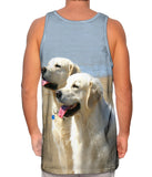 Golden Labs At Beach