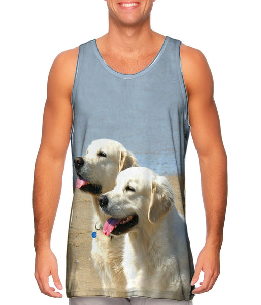 Golden Labs At Beach&nbsp;Mens Tank Top