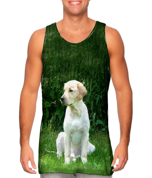 Golden Lab In Garden Mens Tank Top