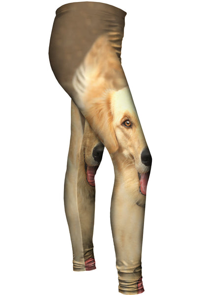 Fluffy Tailed Golden Lab Womens Leggings