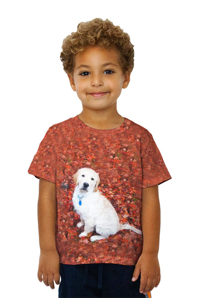 Kids Golden Lab Enjoys Fall&nbsp;Kids T-Shirt