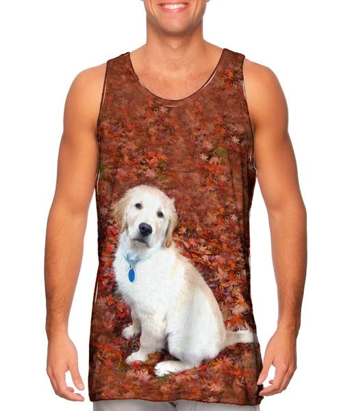 Golden Lab Enjoys Fall Mens Tank Top