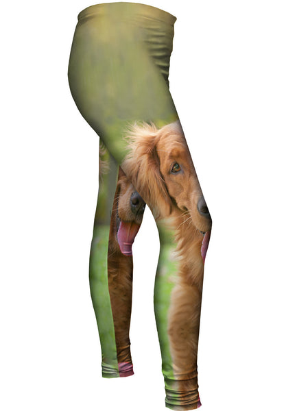 Shaggy Eared Golden Lab&nbsp;Womens Leggings