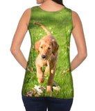 Golden Lab Kicking Leaves