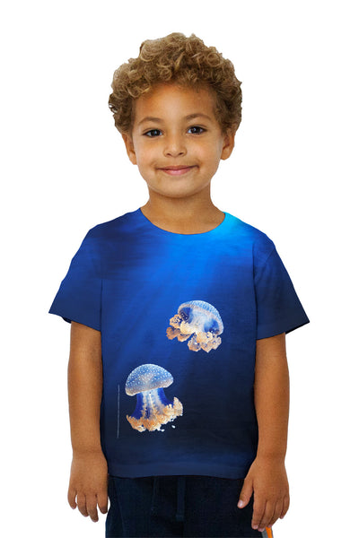 Kids Blue Jellyfish Rise Underwater Kids T-Shirt