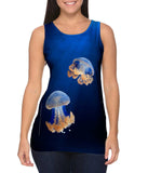 Blue Jellyfish Rise Underwater