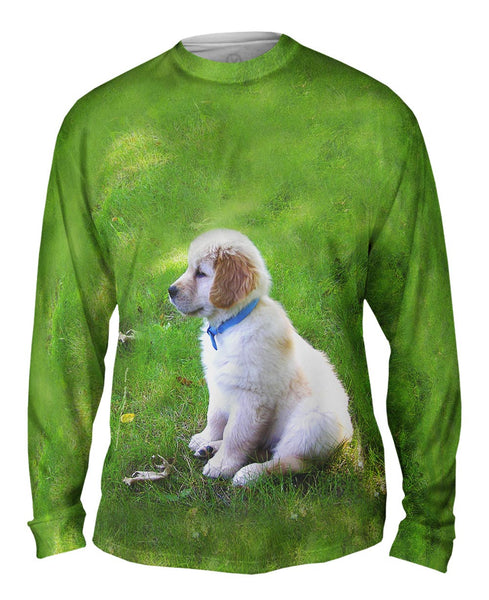 Golden Lab Puppy In Thought Mens Long Sleeve
