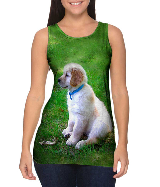 Golden Lab Puppy In Thought Womens Tank Top