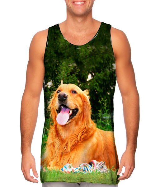 Golden Lab With Rope Toy&nbsp;Mens Tank Top