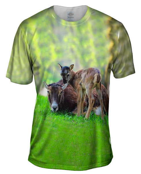 Happy Goat Family Mens T-Shirt