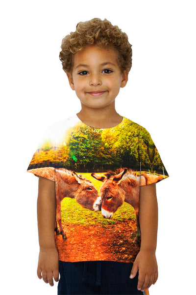 Kids Kissing Donkey Kids T-Shirt