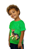 Kids German Shepherd On Grass