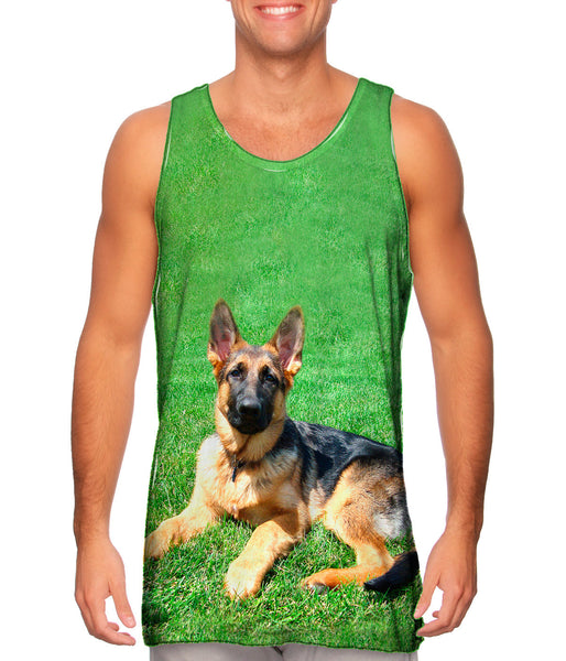 German Shepherd On Grass&nbsp;Mens Tank Top