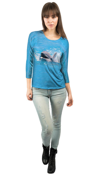 Swimming Dolphin&nbsp;Womens 3/4 Sleeve