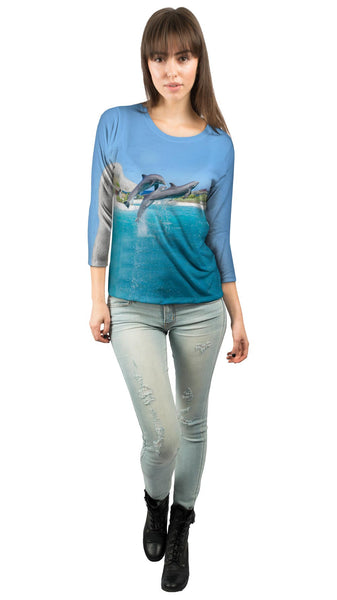 Jumping Dolphin&nbsp;Womens 3/4 Sleeve