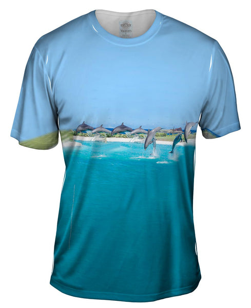 Flipping Dolphin Mens T-Shirt