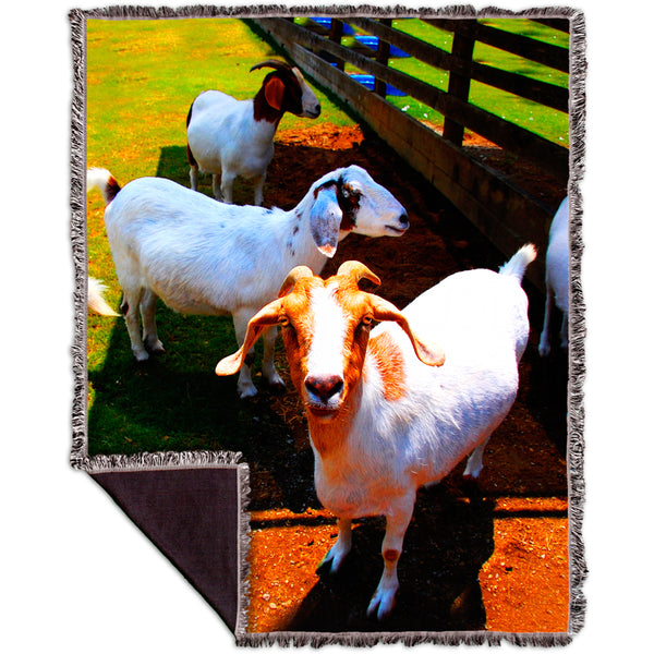 Goat Convention Woven Tapestry Throw