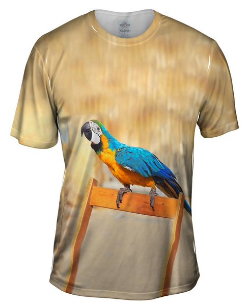 Chair Macaw Parrot Mens T-Shirt