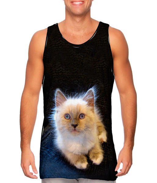Fluffy Kitty Cat Stare&nbsp;Mens Tank Top