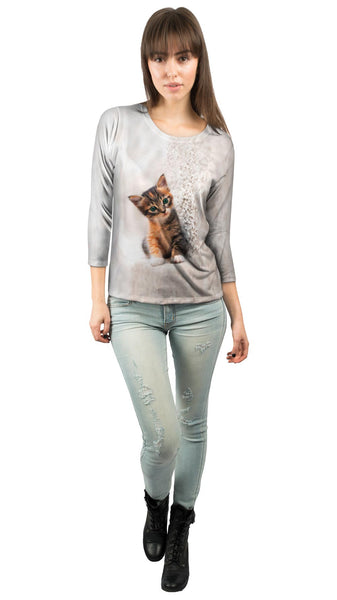 Kitty Cat Carpet Scratch&nbsp;Womens 3/4 Sleeve
