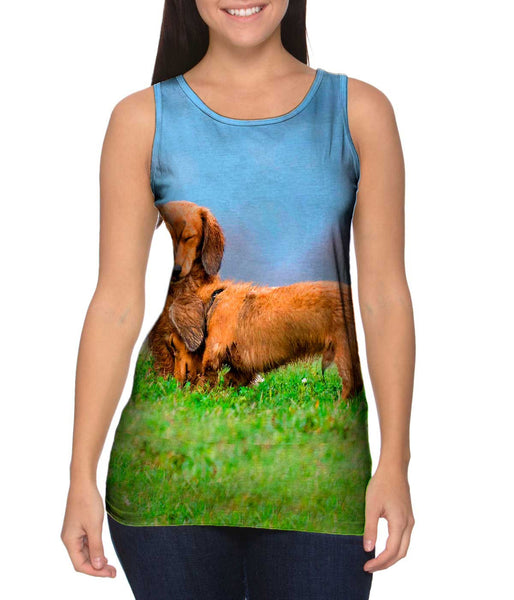 Dachshunds Fuzzy Hug&nbsp;Womens Tank Top